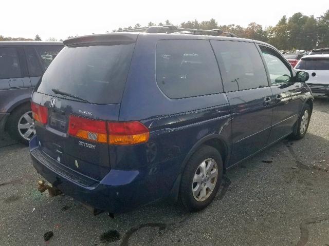 5FNRL18844B089741 - 2004 HONDA ODYSSEY EX BLUE photo 4