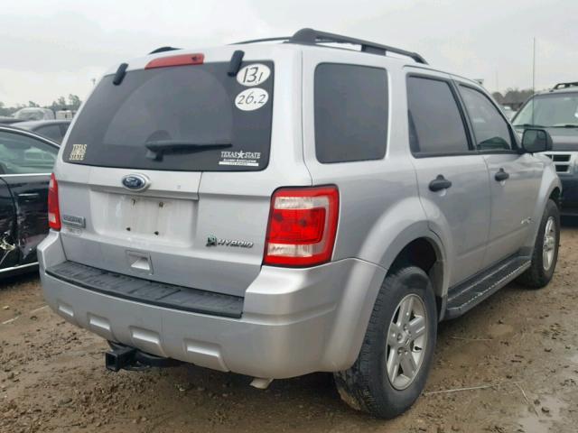 1FMCU4K32AKB91325 - 2010 FORD ESCAPE HYB SILVER photo 4