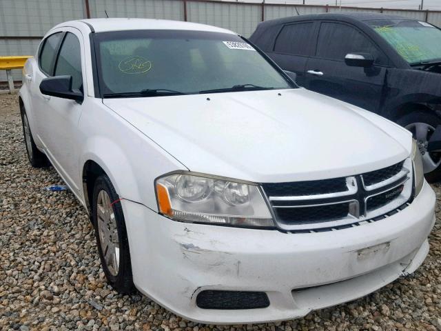 1C3CDZAB6CN237321 - 2012 DODGE AVENGER SE WHITE photo 1