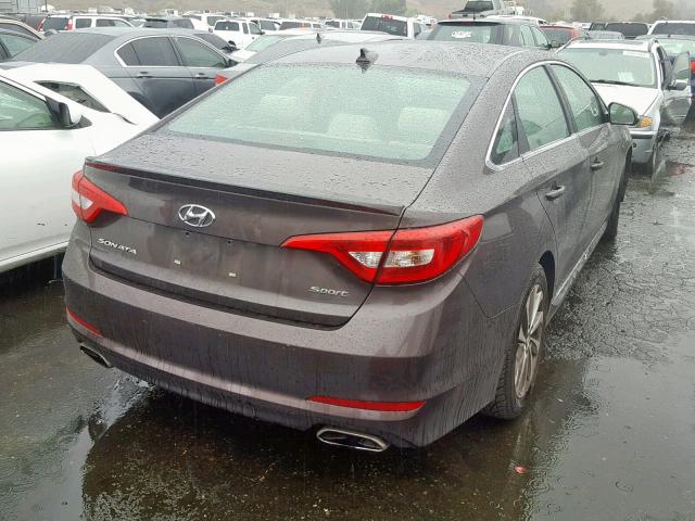 5NPE34AF4FH078252 - 2015 HYUNDAI SONATA SPO BROWN photo 4