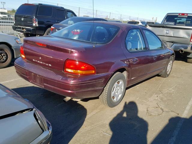 1B3EJ46X1WN308113 - 1998 DODGE STRATUS BURGUNDY photo 4