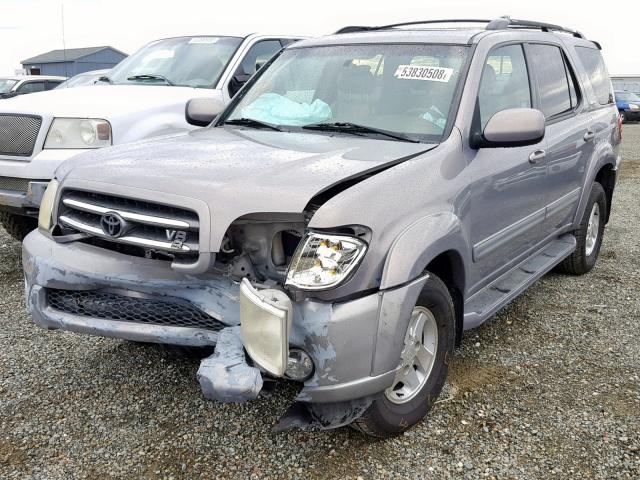 5TDBT48A91S031251 - 2001 TOYOTA SEQUOIA LI GRAY photo 2