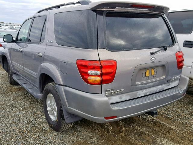 5TDBT48A91S031251 - 2001 TOYOTA SEQUOIA LI GRAY photo 3