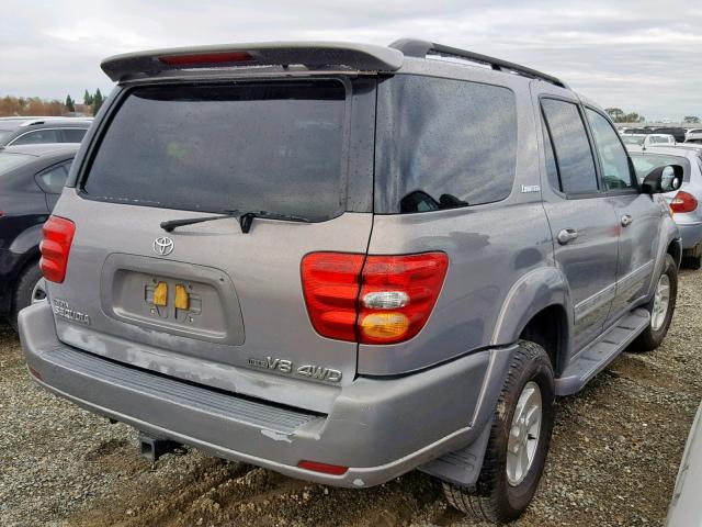 5TDBT48A91S031251 - 2001 TOYOTA SEQUOIA LI GRAY photo 4