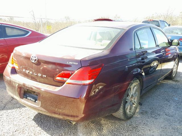 4T1BK36B97U204310 - 2007 TOYOTA AVALON XL MAROON photo 4