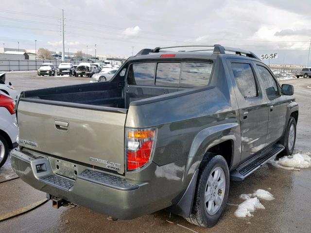 2HJYK16526H523414 - 2006 HONDA RIDGELINE GREEN photo 4