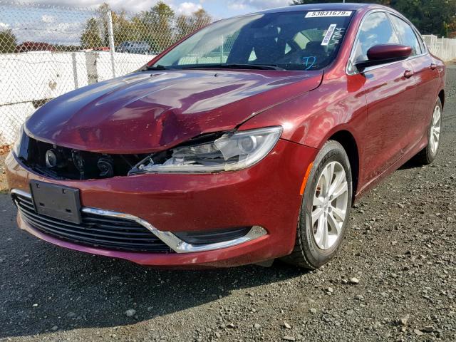 1C3CCCABXFN535598 - 2015 CHRYSLER 200 LIMITE RED photo 2