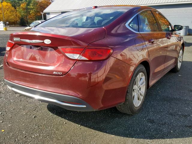 1C3CCCABXFN535598 - 2015 CHRYSLER 200 LIMITE RED photo 4