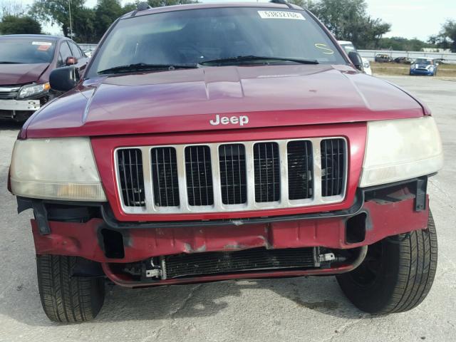 1J4GW58N64C152213 - 2004 JEEP GRAND CHER BURGUNDY photo 9