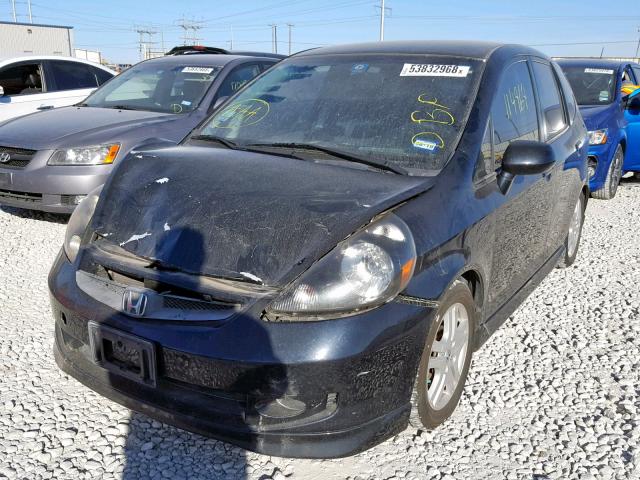 JHMGD38658S072212 - 2008 HONDA FIT SPORT BLACK photo 2