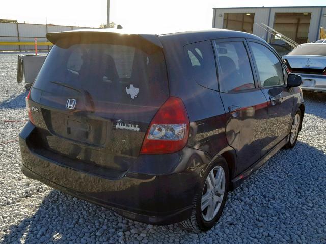 JHMGD38658S072212 - 2008 HONDA FIT SPORT BLACK photo 4