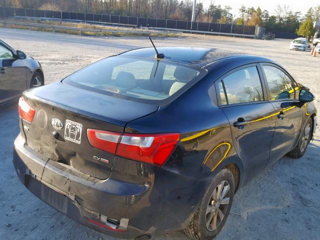 KNADN4A39D6114324 - 2013 KIA RIO EX BLACK photo 4