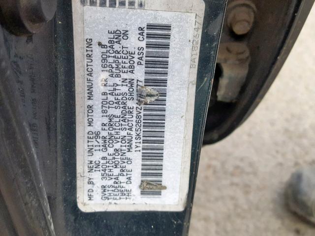 1Y1SK5268VZ414577 - 1997 GEO PRIZM BASE GREEN photo 10