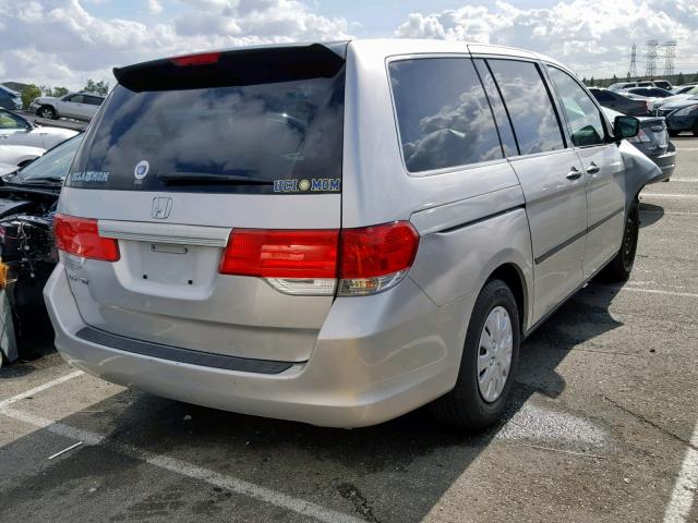 5FNRL38259B059324 - 2009 HONDA ODYSSEY LX SILVER photo 4