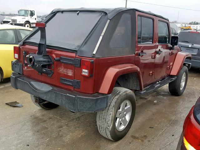 1J4GB59127L131435 - 2007 JEEP WRANGLER S BURGUNDY photo 4