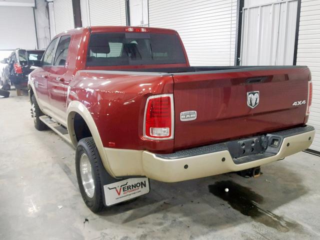 3C63RRNL1FG653152 - 2015 RAM 3500 LONGH BURGUNDY photo 3