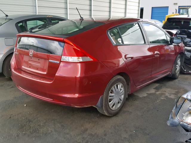 JHMZE2H54AS015058 - 2010 HONDA INSIGHT LX BURGUNDY photo 4