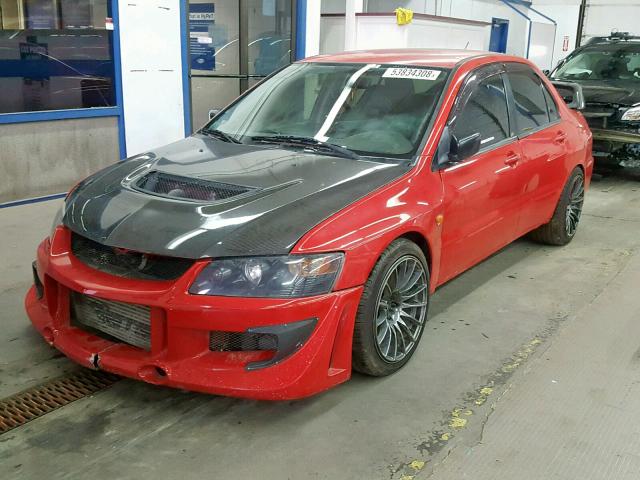 JA3AH86C06U010069 - 2006 MITSUBISHI LANCER EVO RED photo 2