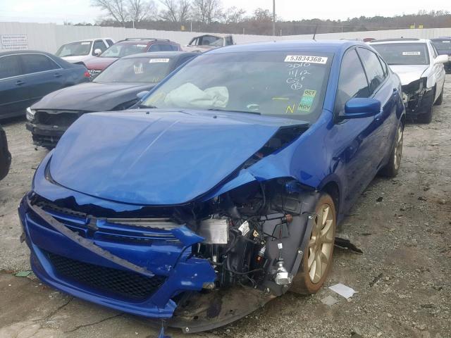 1C3CDFBA2DD153010 - 2013 DODGE DART SXT BLUE photo 2