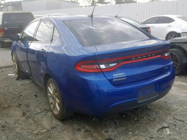 1C3CDFBA2DD153010 - 2013 DODGE DART SXT BLUE photo 3