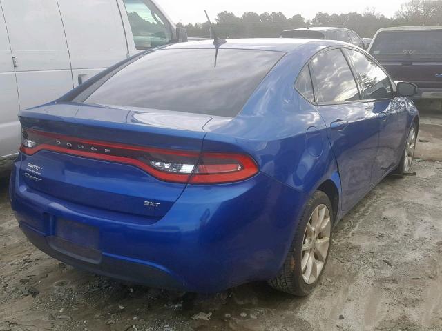 1C3CDFBA2DD153010 - 2013 DODGE DART SXT BLUE photo 4