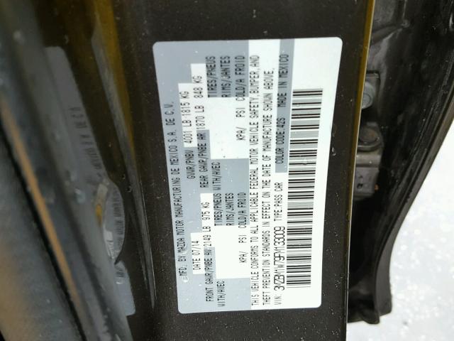 3MZBM1W79FM133009 - 2015 MAZDA 3 GRAND TO SILVER photo 10