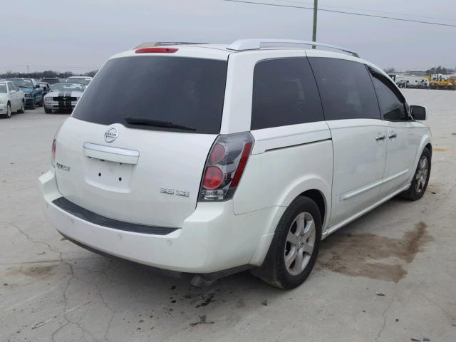 5N1BV28U57N102710 - 2007 NISSAN QUEST S WHITE photo 4