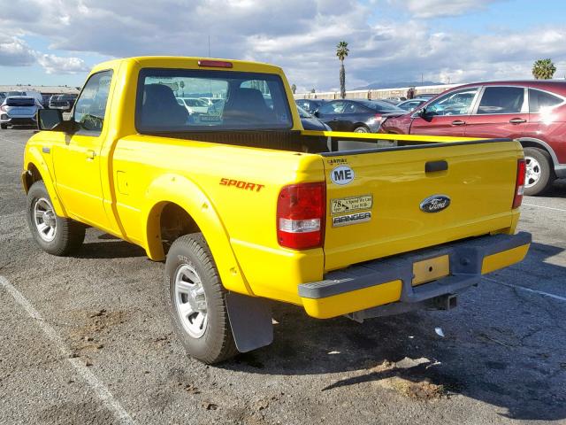 1FTYR10U66PA05933 - 2006 FORD RANGER YELLOW photo 3