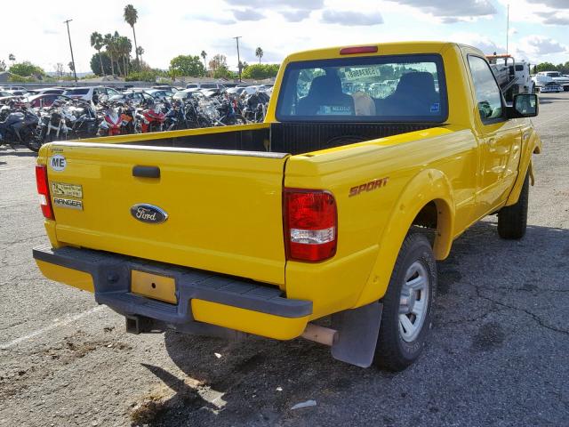 1FTYR10U66PA05933 - 2006 FORD RANGER YELLOW photo 4