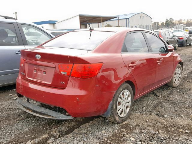 KNAFU4A22A5291124 - 2010 KIA FORTE EX RED photo 4