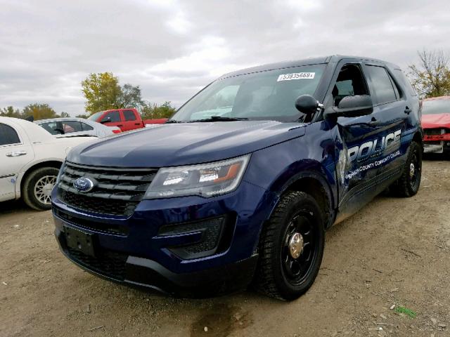 1FM5K8AR2HGB22515 - 2017 FORD EXPLORER P BLUE photo 2