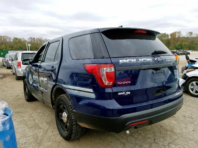 1FM5K8AR2HGB22515 - 2017 FORD EXPLORER P BLUE photo 3