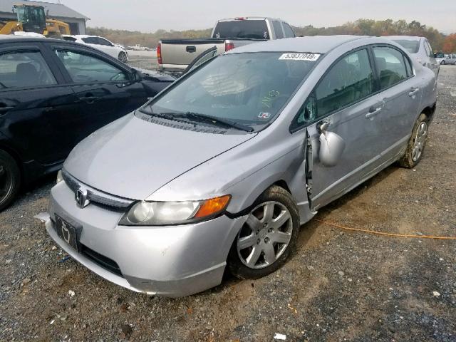 2HGFA16557H302598 - 2007 HONDA CIVIC LX SILVER photo 2