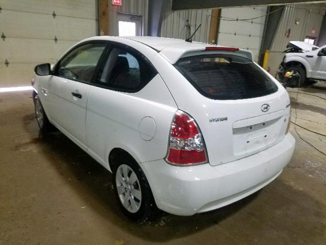 KMHCM3AC4BU188931 - 2011 HYUNDAI ACCENT GL WHITE photo 3