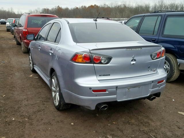 JA32V6FV8CU007516 - 2012 MITSUBISHI LANCER RAL SILVER photo 3