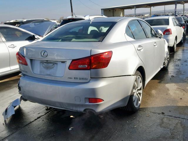 JTHCK262775012282 - 2007 LEXUS IS 250 SILVER photo 4