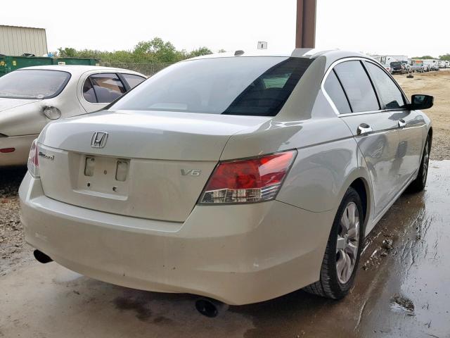 1HGCP36859A003752 - 2009 HONDA ACCORD EXL WHITE photo 4