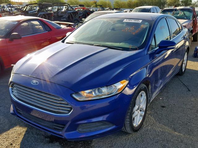 3FA6P0H78DR281578 - 2013 FORD FUSION SE BLUE photo 2