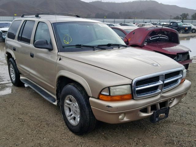 1B4HR58N42F208689 - 2002 DODGE DURANGO SL GOLD photo 1