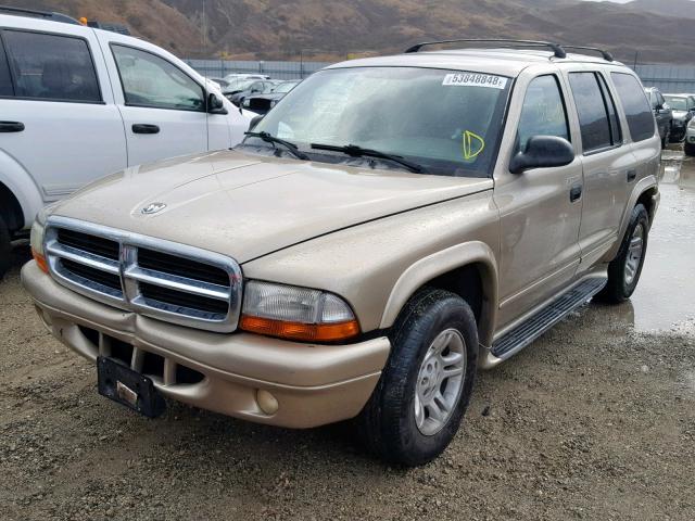 1B4HR58N42F208689 - 2002 DODGE DURANGO SL GOLD photo 2