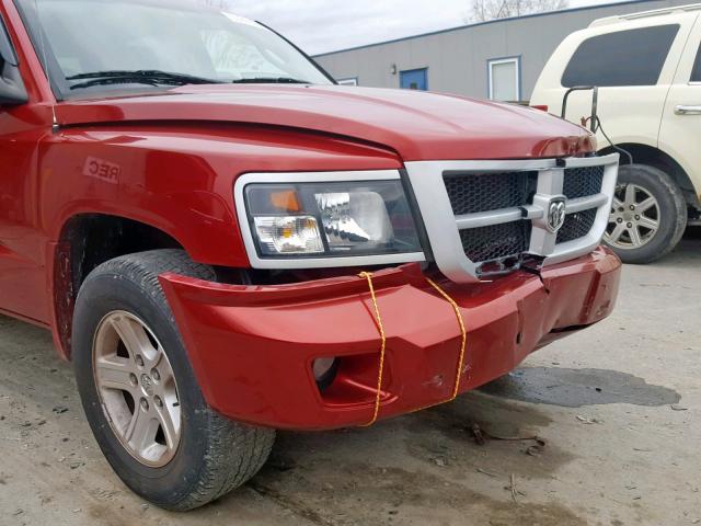 1D7CE3GK2AS143342 - 2010 DODGE DAKOTA SXT RED photo 9