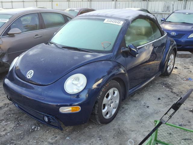 3VWCK21Y43M310965 - 2003 VOLKSWAGEN NEW BEETLE BLUE photo 2