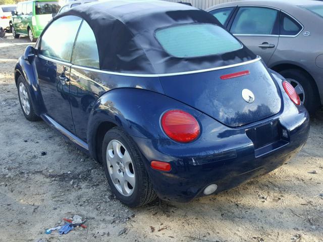 3VWCK21Y43M310965 - 2003 VOLKSWAGEN NEW BEETLE BLUE photo 3