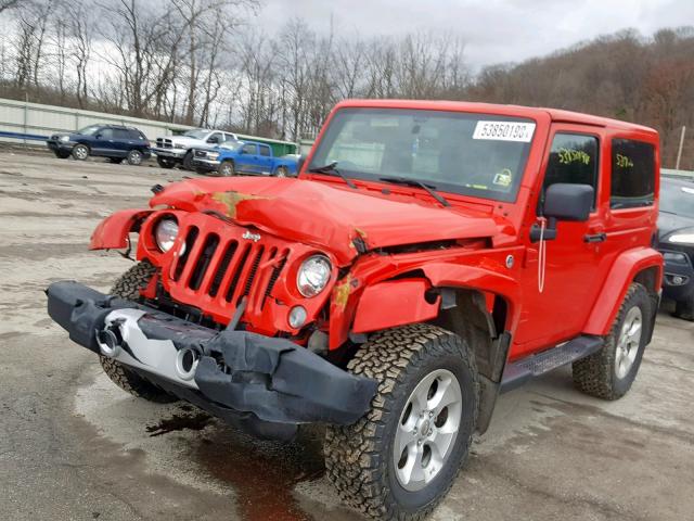 1C4AJWBG4FL502595 - 2015 JEEP WRANGLER S RED photo 2