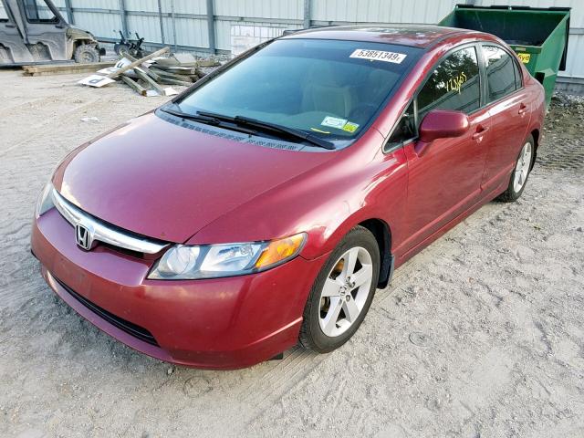 JHMFA16886S002374 - 2006 HONDA CIVIC EX BURGUNDY photo 2