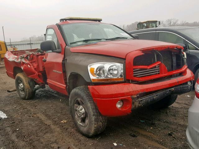 3D7KS28D26G103078 - 2006 DODGE RAM 2500 S RED photo 1