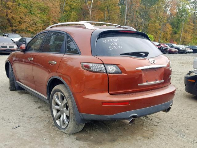 JNRAS08W66X209122 - 2006 INFINITI FX35 ORANGE photo 3