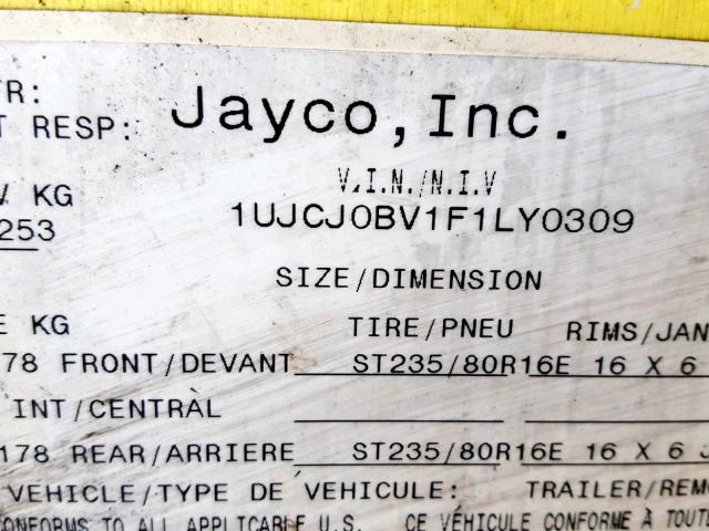 1UJCJ0BV1F1LY0309 - 2015 JAYCO EAGLE  WHITE photo 10