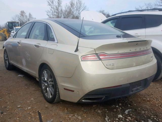 3LN6L2LU9ER803548 - 2014 LINCOLN MKZ HYBRID GOLD photo 3