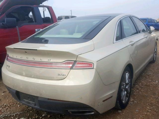 3LN6L2LU9ER803548 - 2014 LINCOLN MKZ HYBRID GOLD photo 4